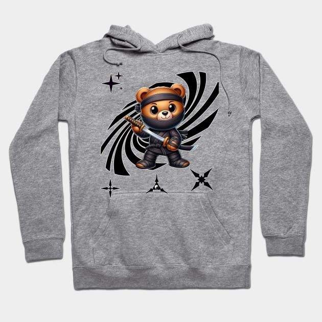 Ninja teddy bear Hoodie by Out of the world